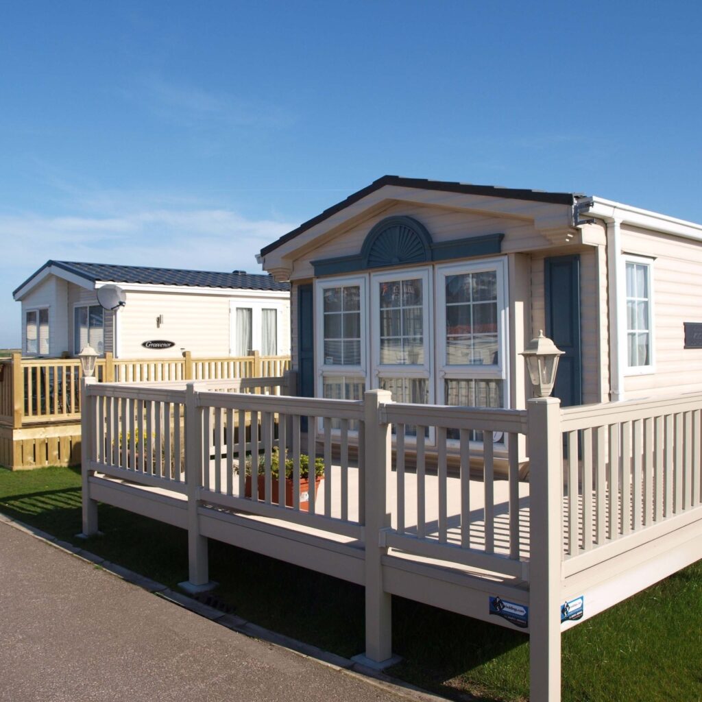 Static caravan at North Denes Caravan Park in Lowestoft, Suffolk.