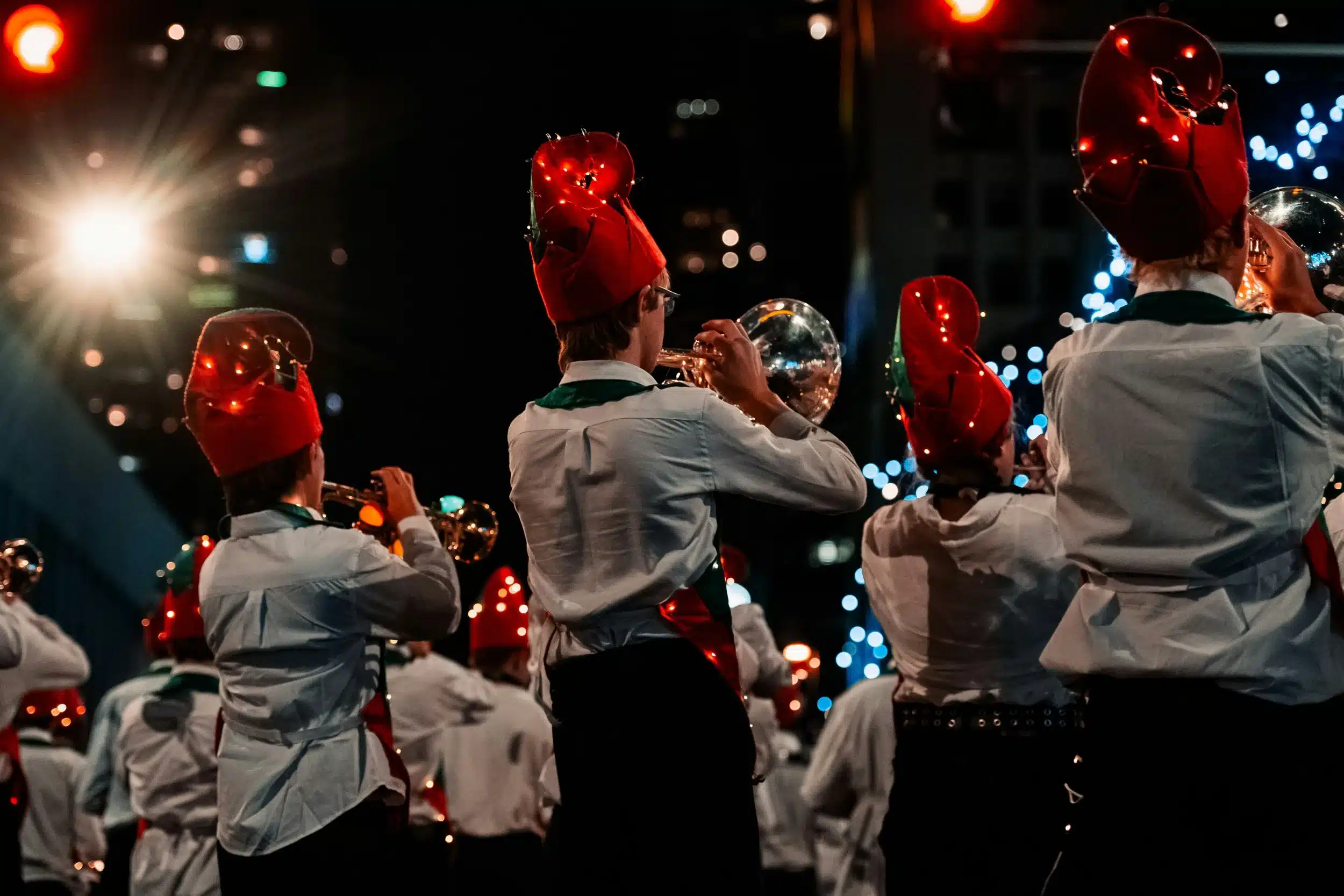 Live band performing at a Christmas Spectacular show.