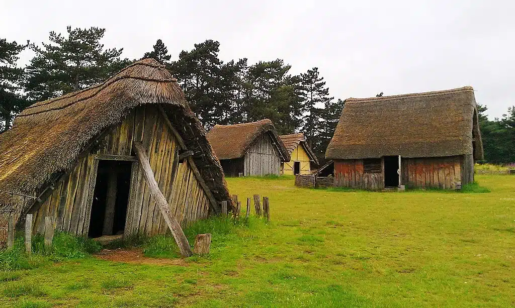 Historic sites in Suffolk: West Stow open-air museum showcasing reconstructed Anglo-Saxon houses and heritage.