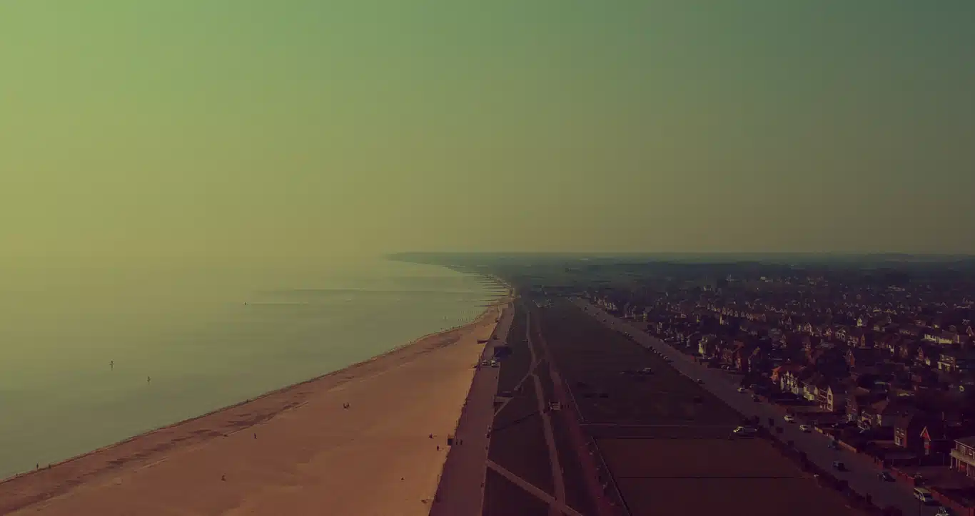 Aerial view of Gorleston cliff tops