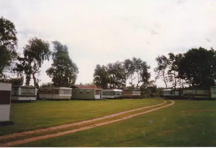 Static caravans lined up next to one another