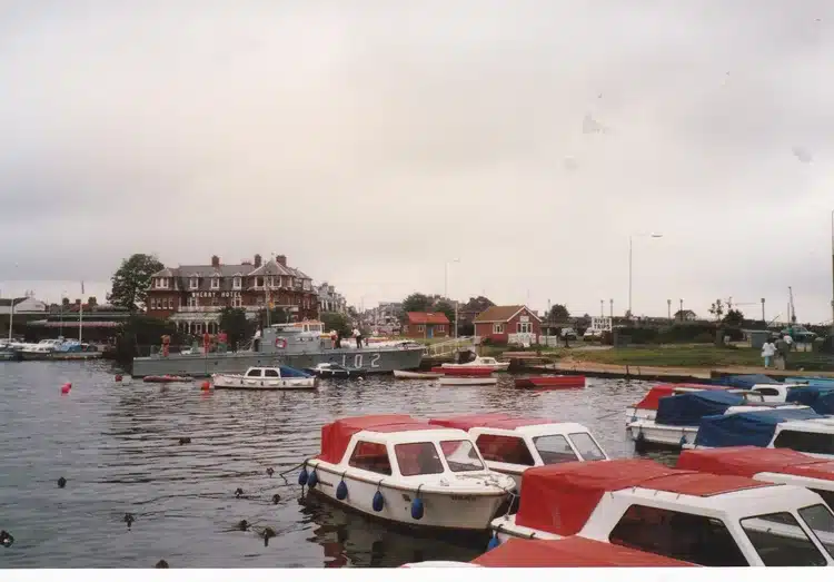 Various boats in the Broads water