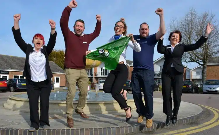 Tingdene Lifestyle team celebrating Tripadvisor certificate of excellence award 2017