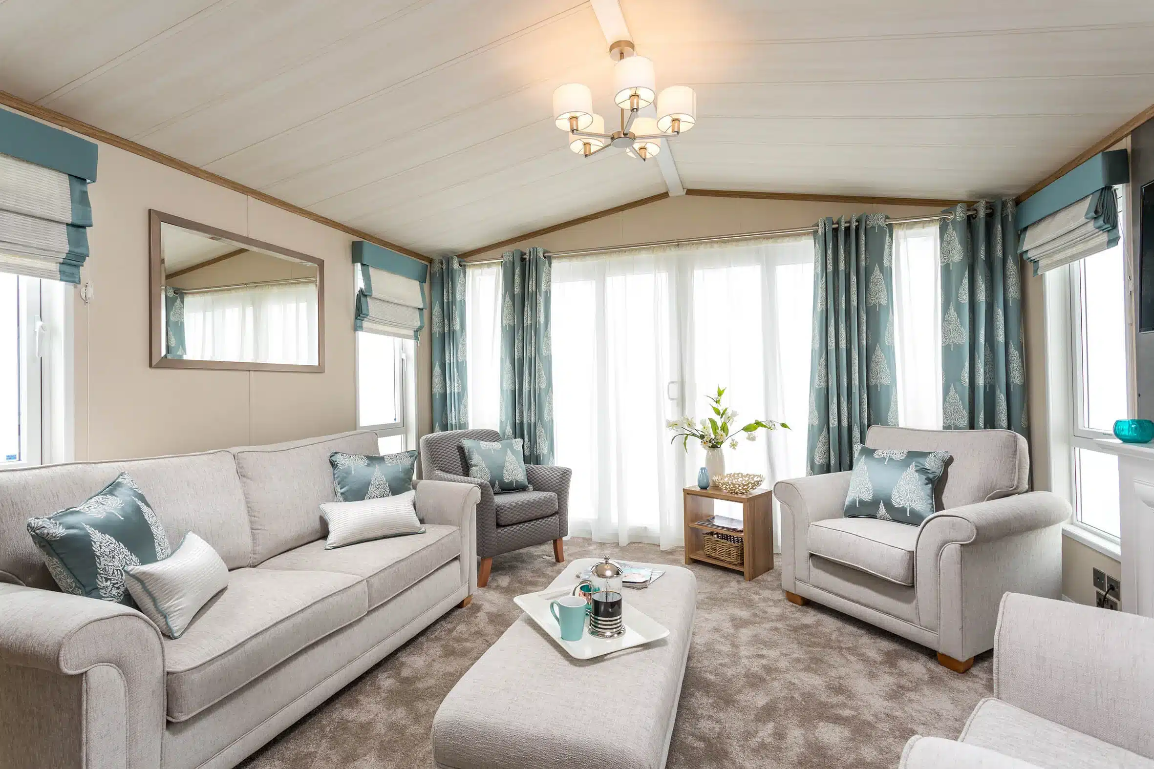 Interior of a modern static caravan