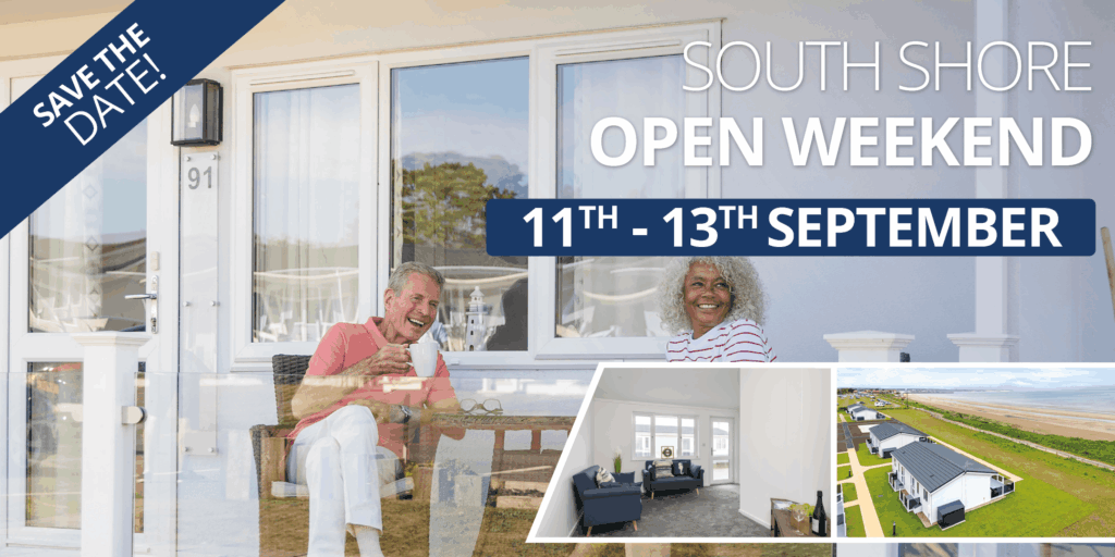 Save the dates for our upcoming events at South Shore Park 3 Announcement for South Shore Open Weekend, inviting attendees to save the date: September 11-13.
